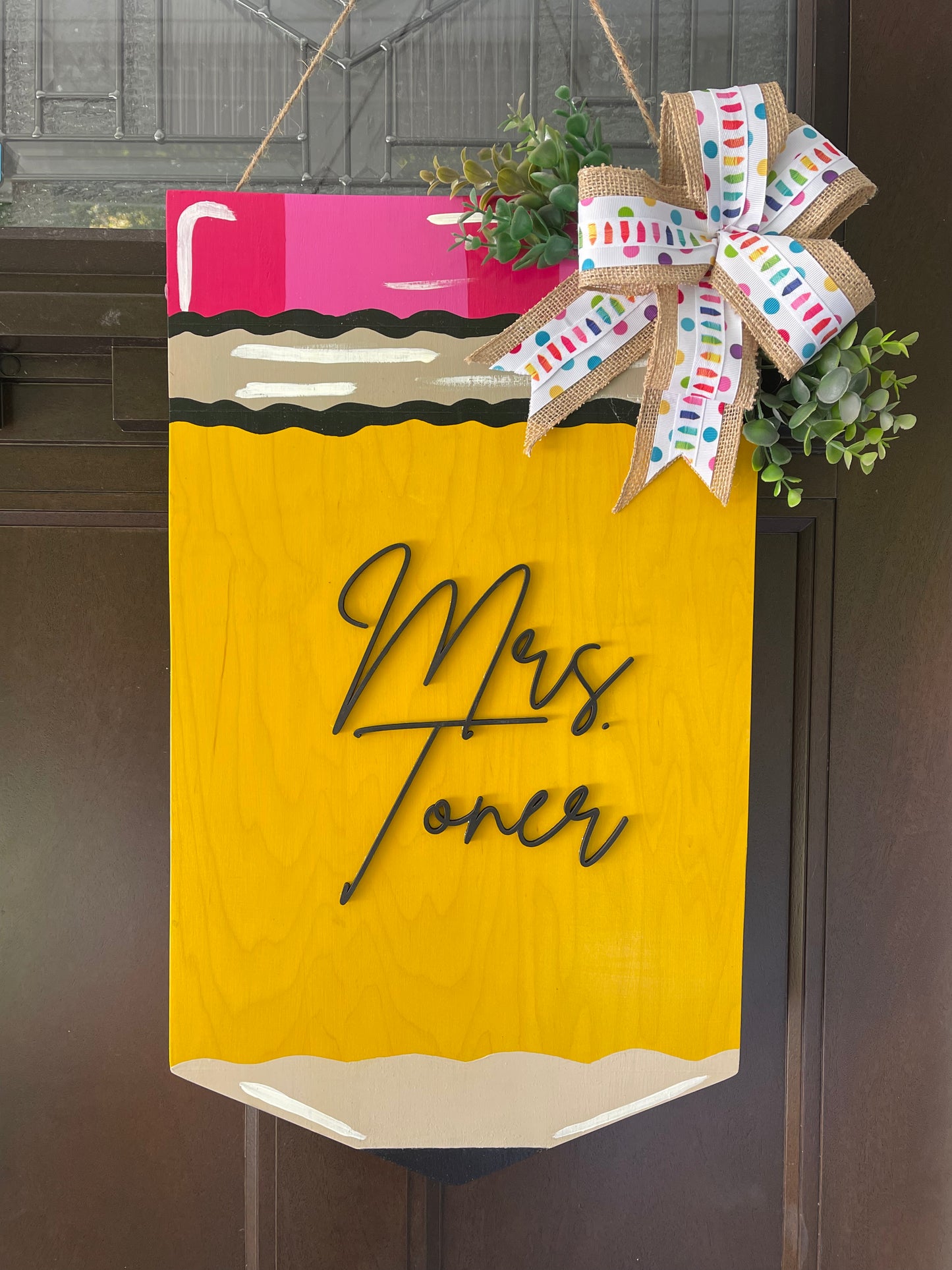 Wooden Sign - Teacher Pencil
