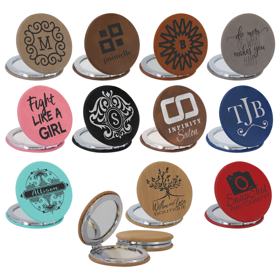 Leatherette Compact Mirrors