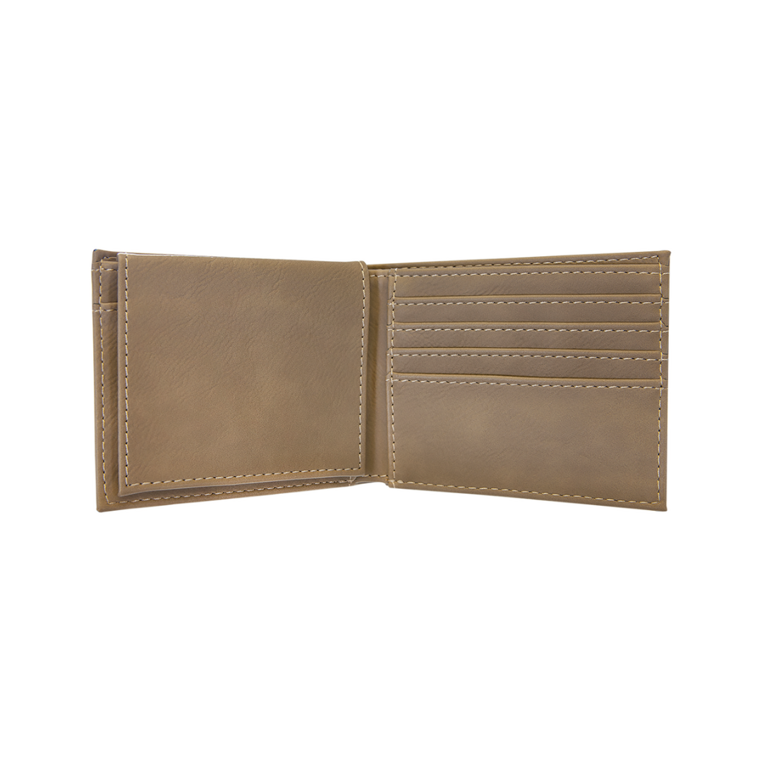 Leatherette Bifold Wallet with Flip ID