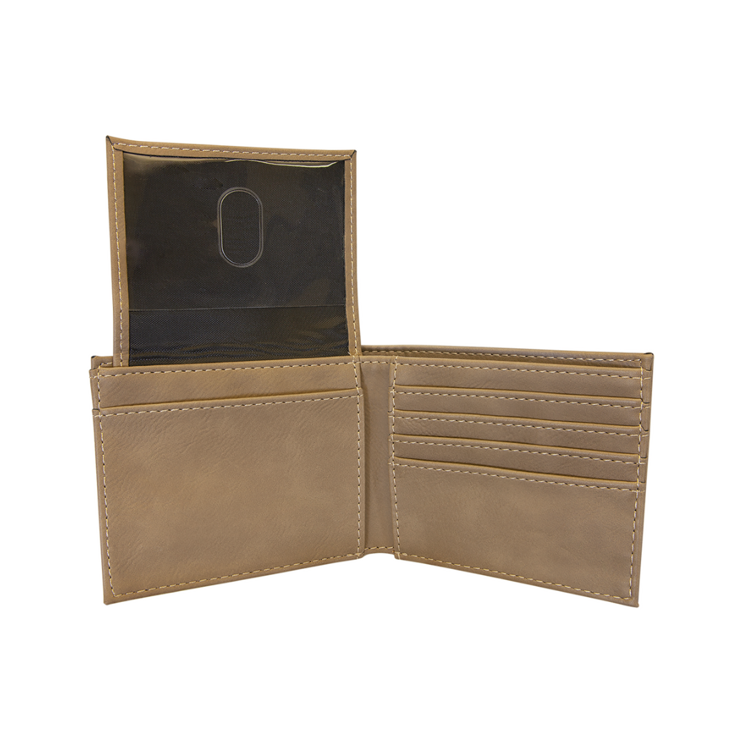 Leatherette Bifold Wallet with Flip ID