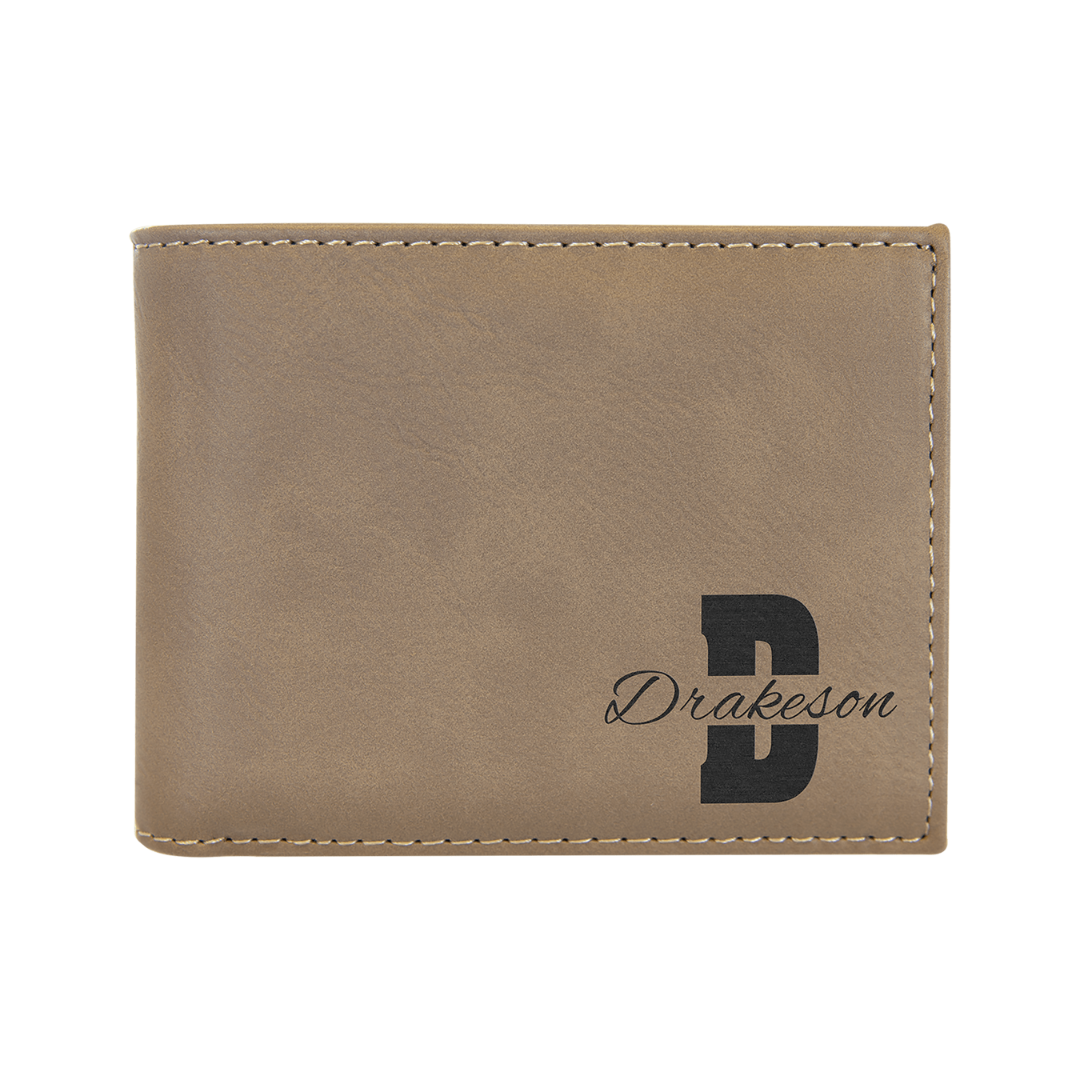 Leatherette Bifold Wallet with Flip ID