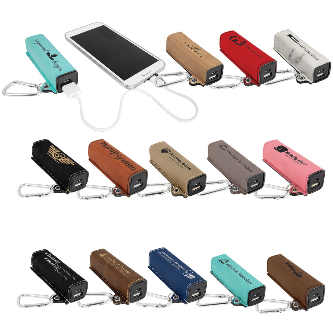 Leatherette 2200mAh Rechargeable Power Banks