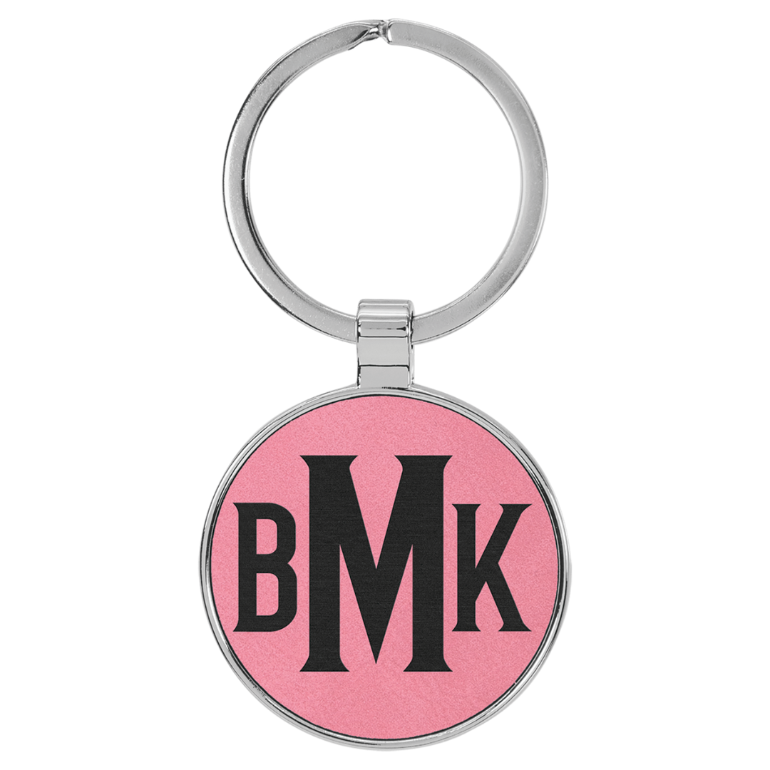 Leatherette Metal Frame Keychains