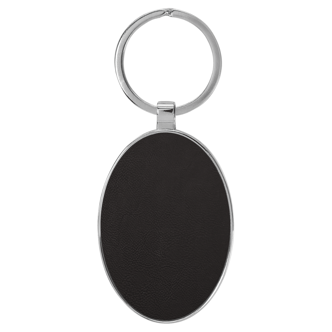 Leatherette Metal Frame Keychains