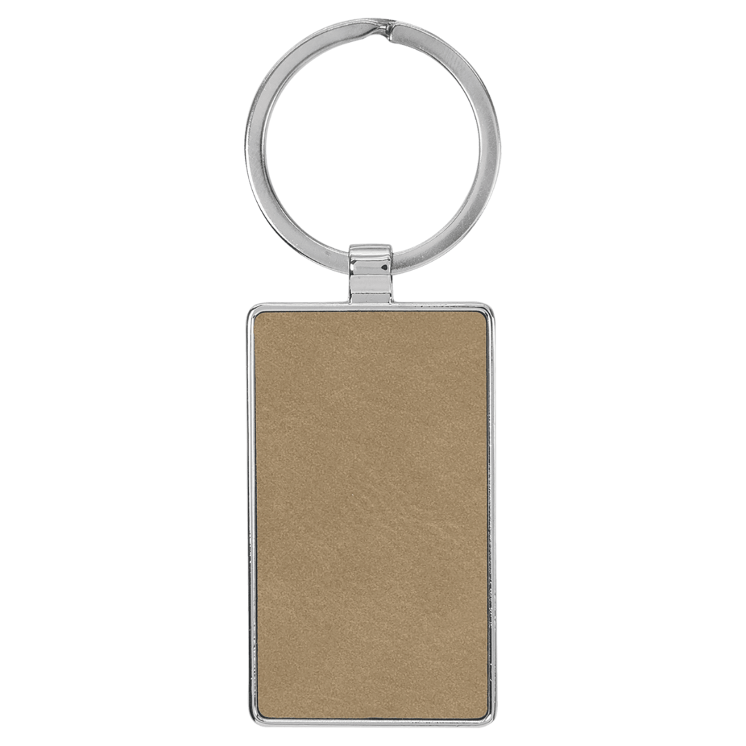 Leatherette Metal Frame Keychains