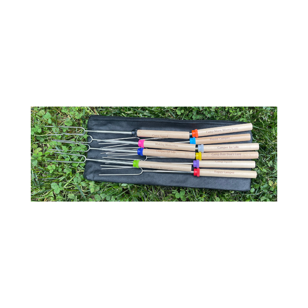 Wooden Campfire Roasting Stick Set