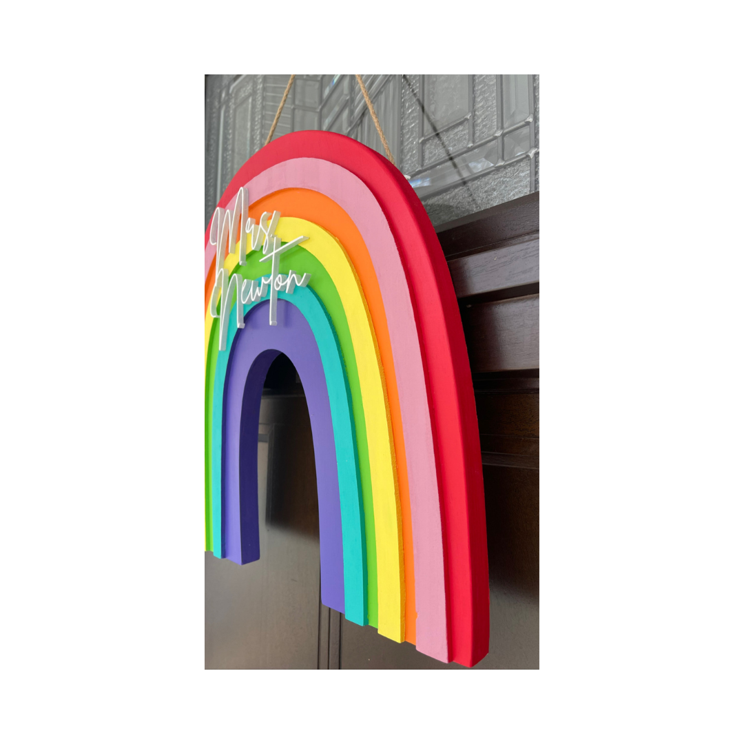 Wooden Rainbow Teacher Sign(s)