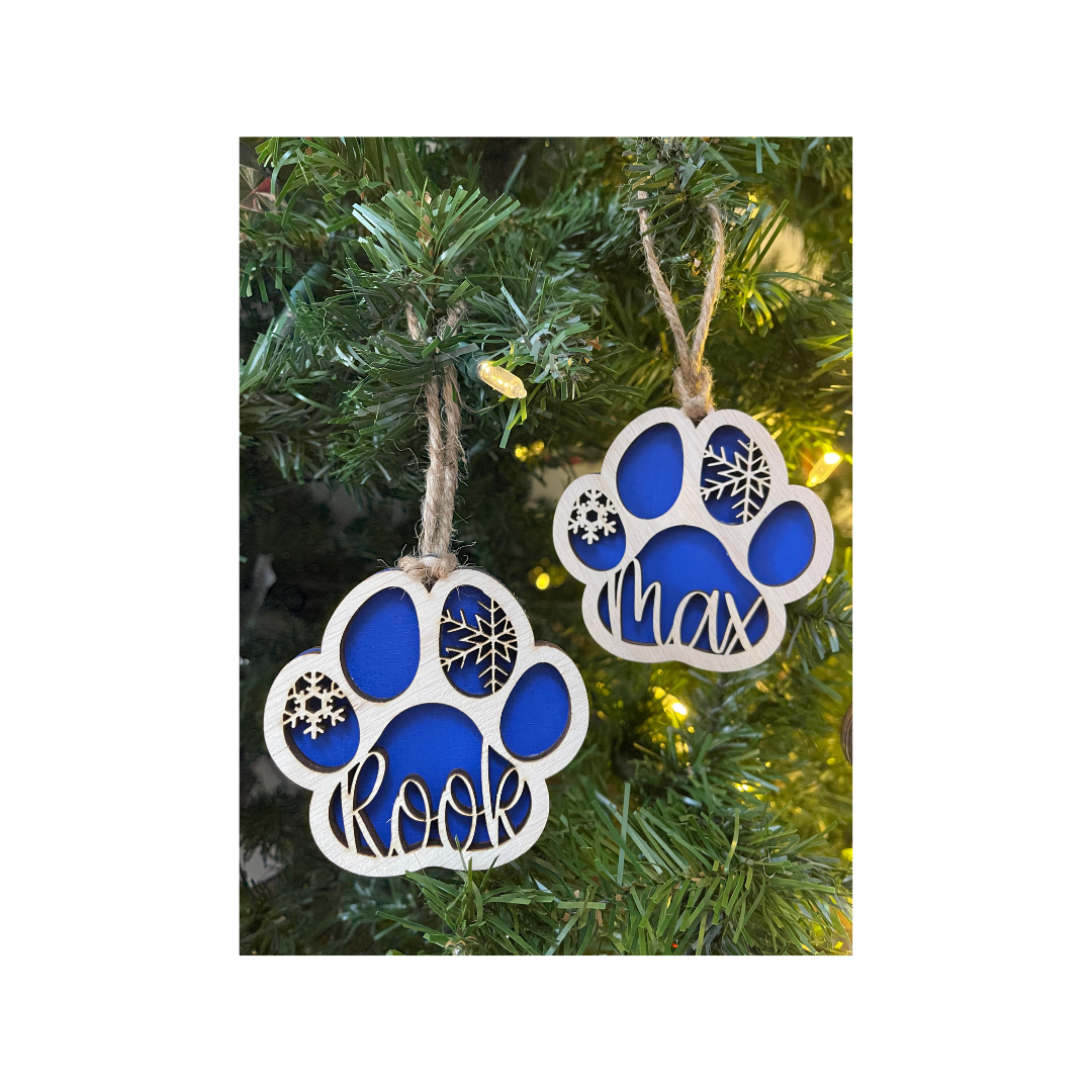 Ornament - Paw Print for Pets & Memorial with Wings