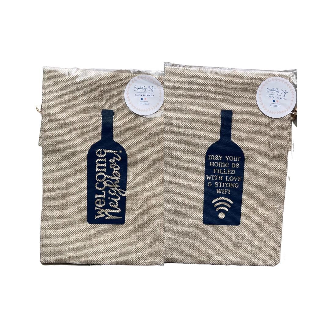 Burlap - Wine Bags