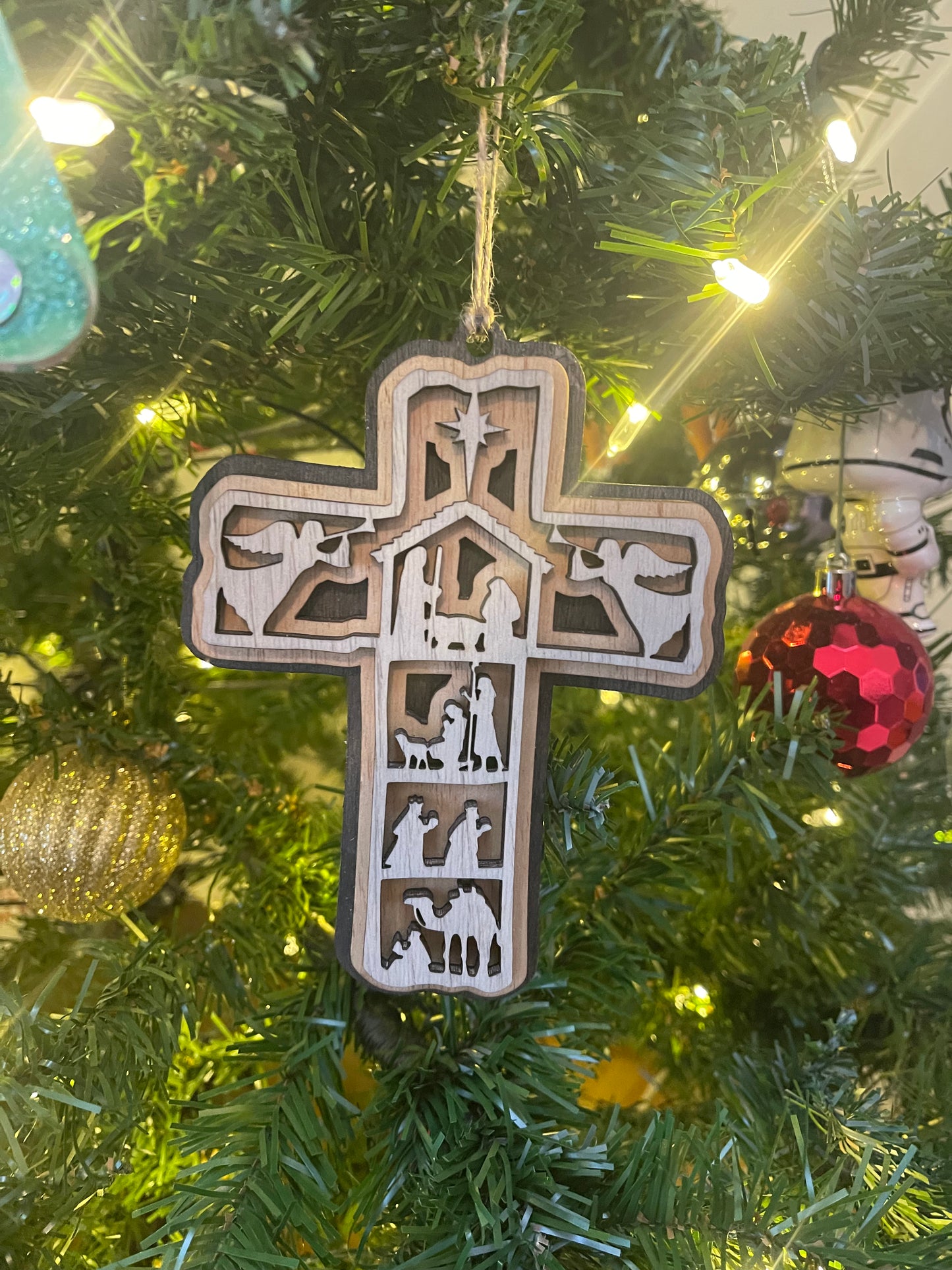 Ornament - Nativity & Cross