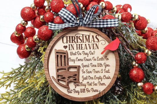 Ornament - Rocking Chair Christmas in Heaven Memorial