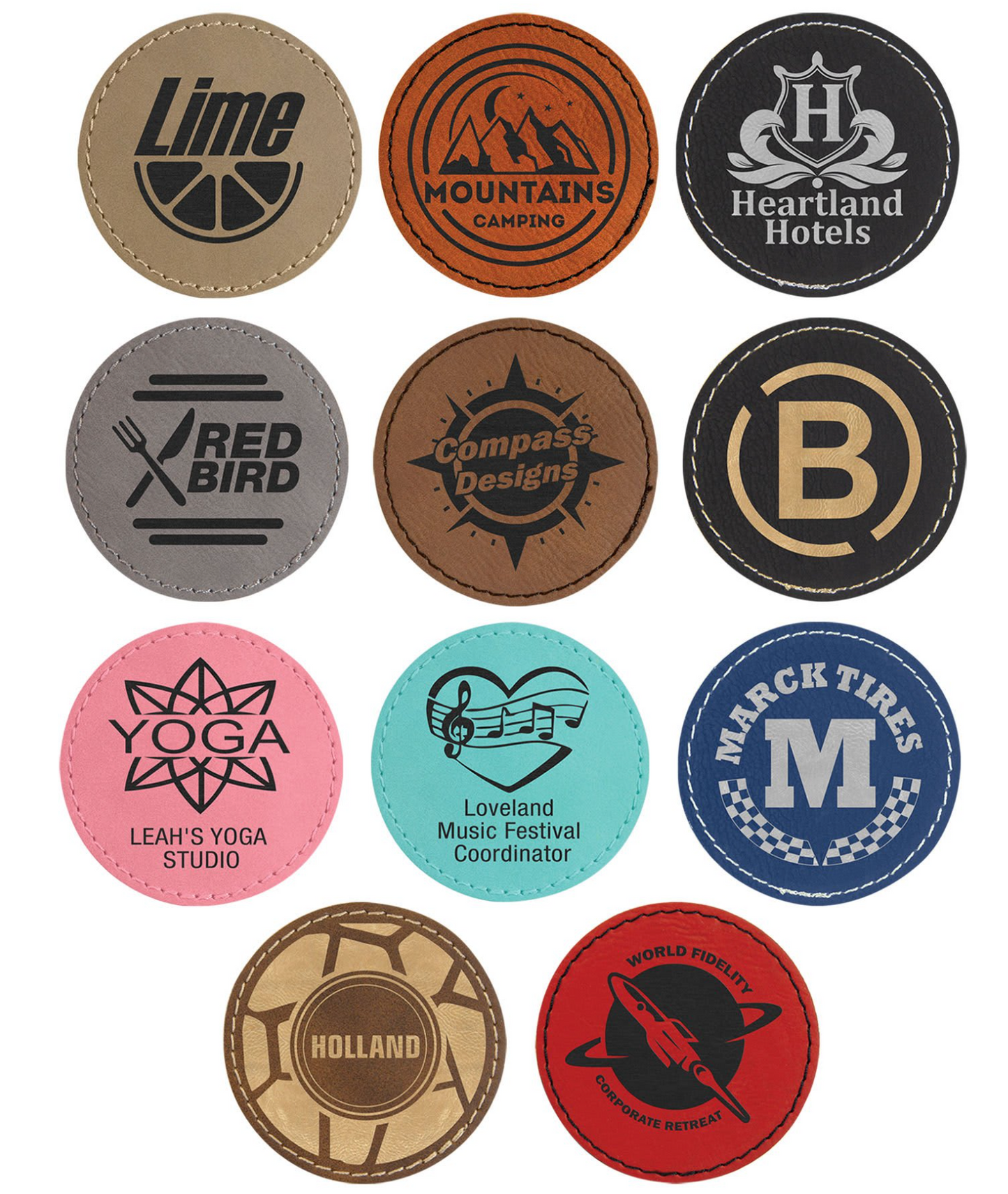 Round leatherette patches with Adhesive