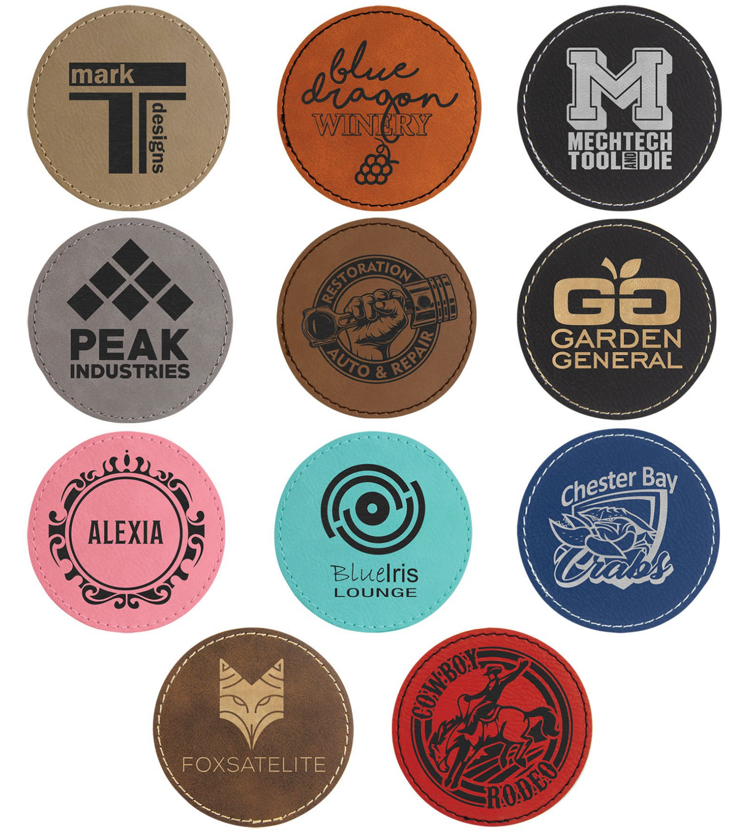 Round leatherette patches with Adhesive