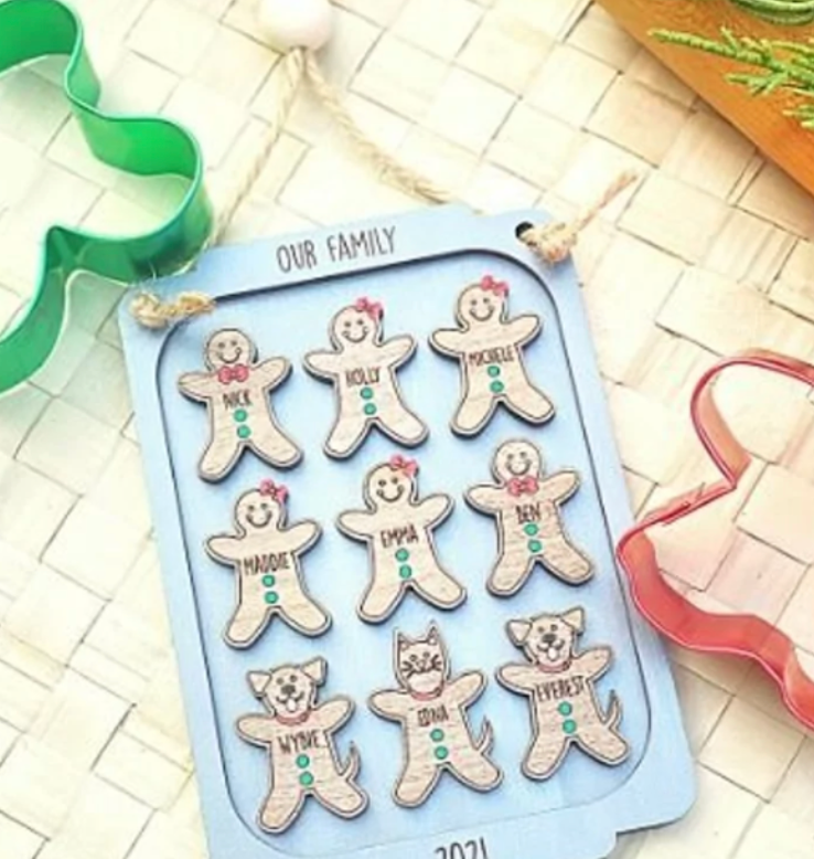 Ornament - Gingerbread Cookie Sheet - Family