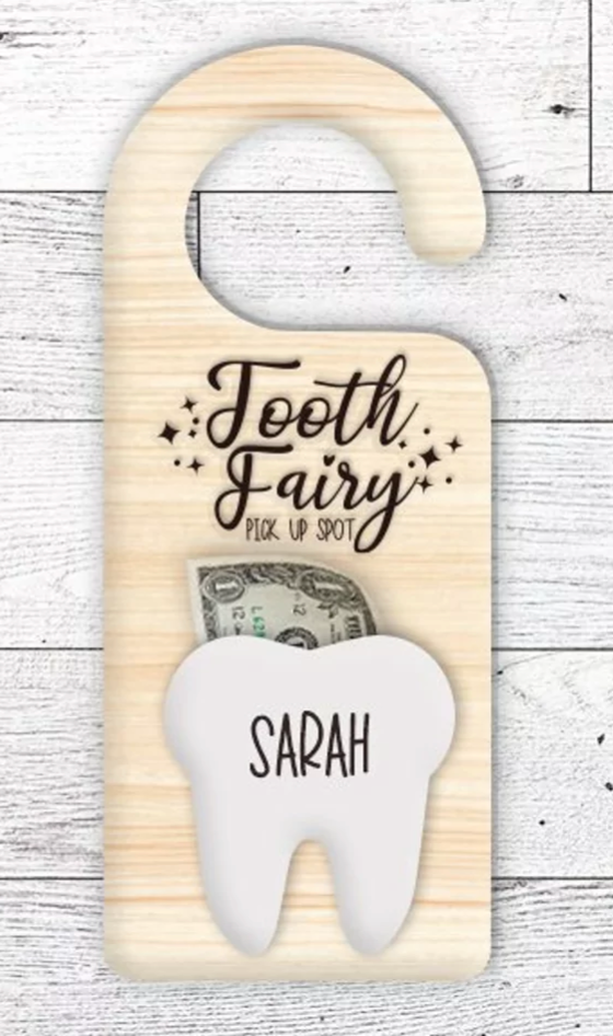 Wooden Tooth Fairy Door Hanger